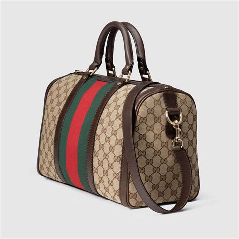 gucci vintage web original gg canvas medium boston bag|vintage Gucci handbags from 1970s.